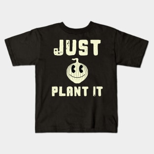 Just Plant It Smiling White Onion Kids T-Shirt